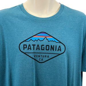 Patagonia Blue Short Sleeve Tee with Black Logo